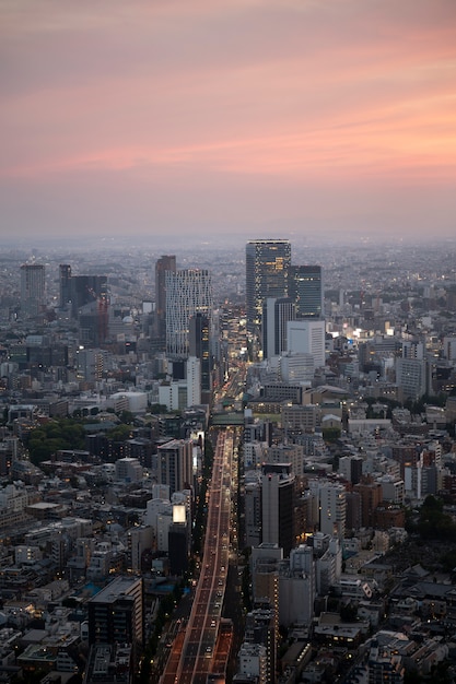 Beautiful tall buildings and sky high angle