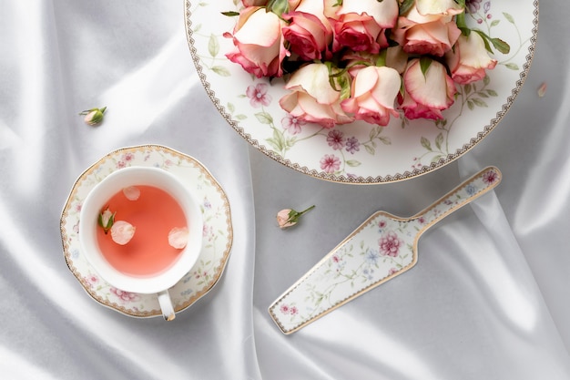 Free photo beautiful tea party composition on a table