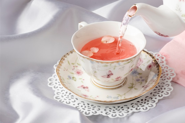 Free photo beautiful tea party composition