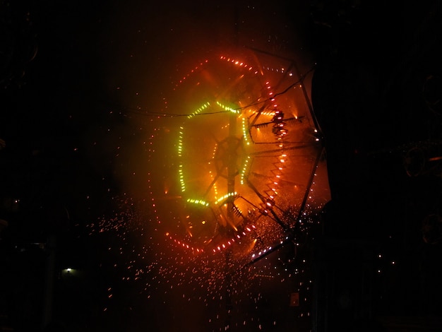 Beautiful traditional fireworks display during the local Maltese village feast