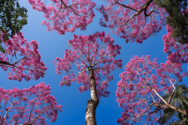 Free photo beautiful tree canopy perspective with nature landscape