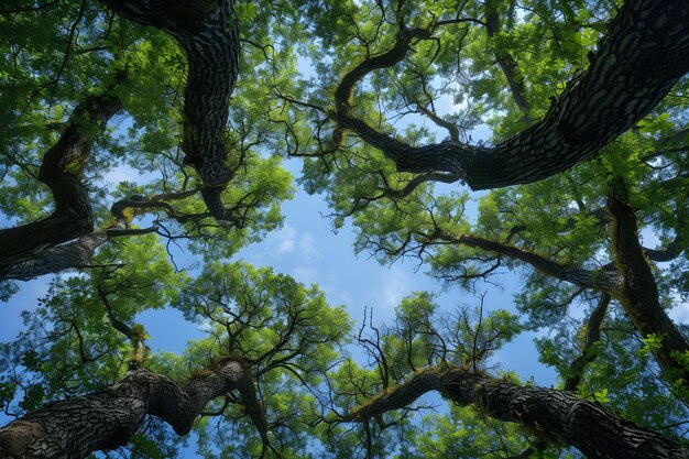 Beautiful tree canopy perspective with nature landscape