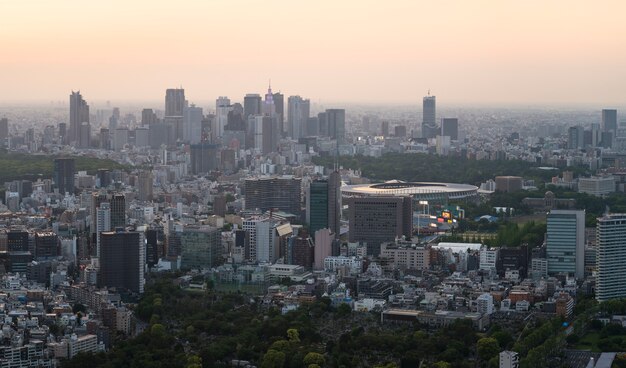 Beautiful urban view high angle