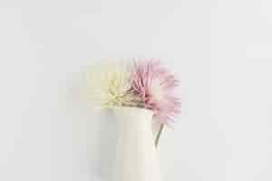 Free photo beautiful vase with white and pink flower