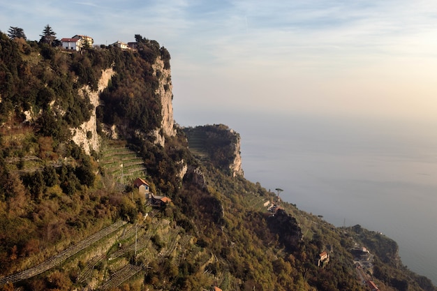 Beautiful view of the Path of the Gods Trailhead in Pianillo, Italy