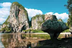 Free photo beautiful view of phra nang beach in thailand