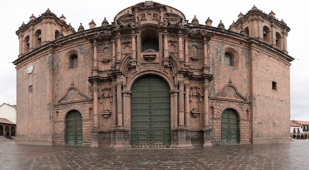 Beautiful view of the Plaza De Armas captured in Cusco, Peru on a cloudy day