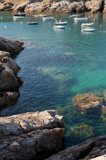 Beautiful view with sea and boats