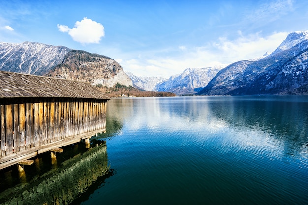 Free Photo beautiful village of  hallstatt on the lake hallstatt in austria