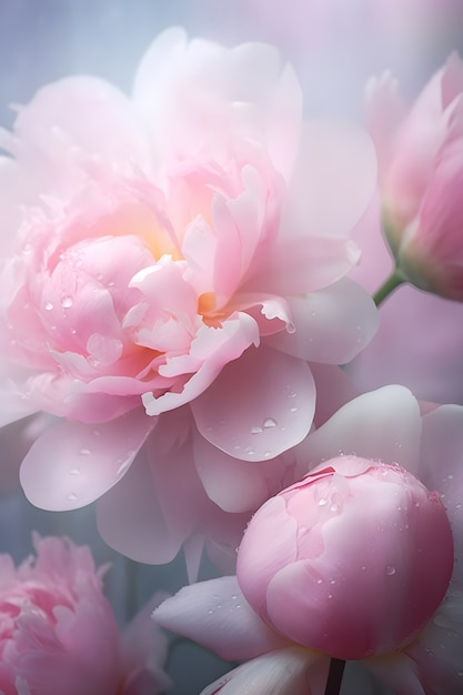 Beautiful wallpaper with pink flowers