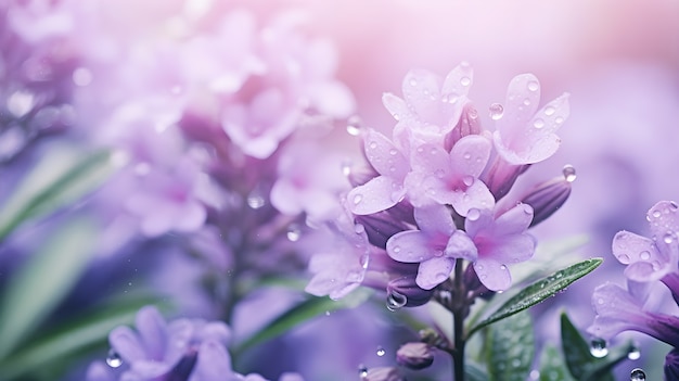 Beautiful wallpaper with purple flowers