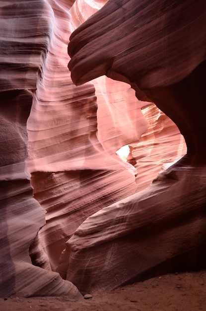 Beautiful walls of Arizona's Antelope Canyon with red sandstone walls.