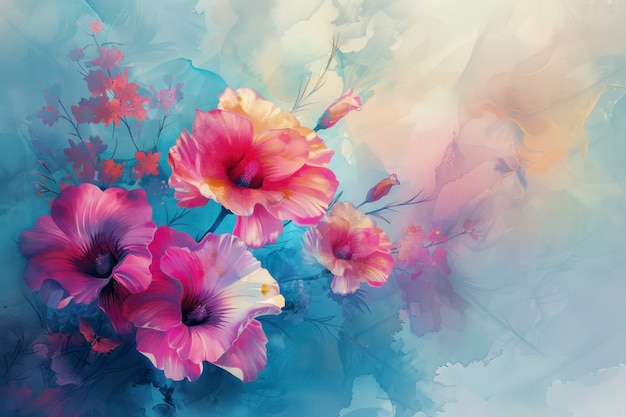 Beautiful watercolor floral arrangement