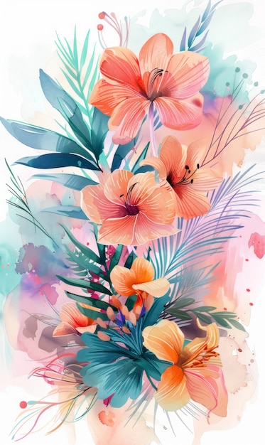 Beautiful watercolor floral arrangement