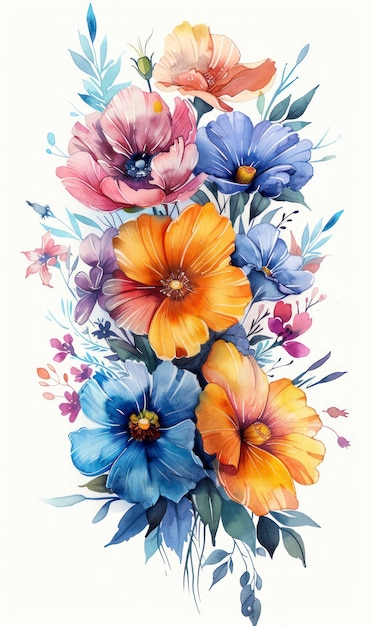 Beautiful watercolor floral arrangement