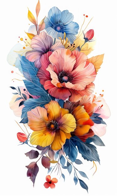 Beautiful watercolor floral arrangement