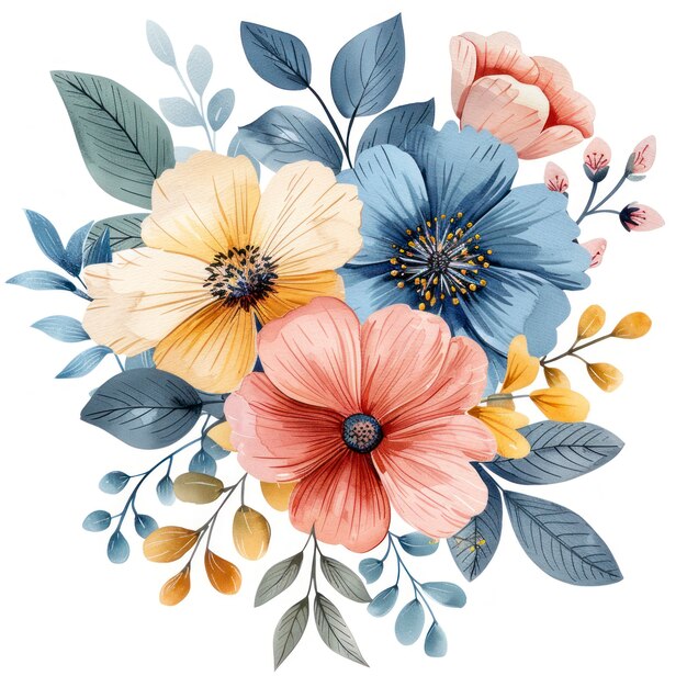 Beautiful watercolor floral arrangement