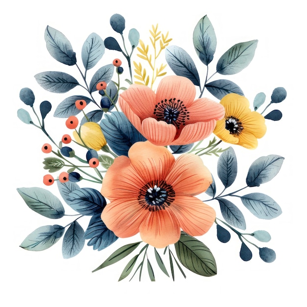 Beautiful watercolor floral arrangement