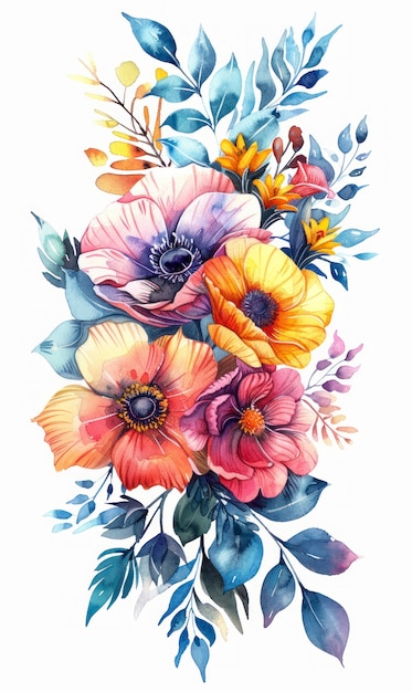 Beautiful watercolor floral arrangement