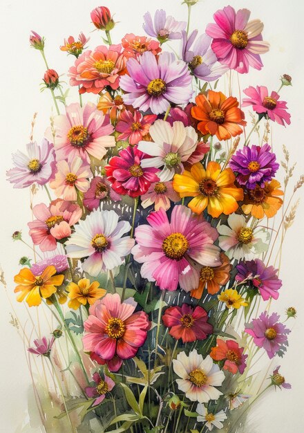 Beautiful watercolor floral arrangement