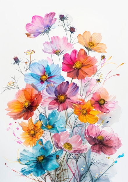 Beautiful watercolor floral arrangement