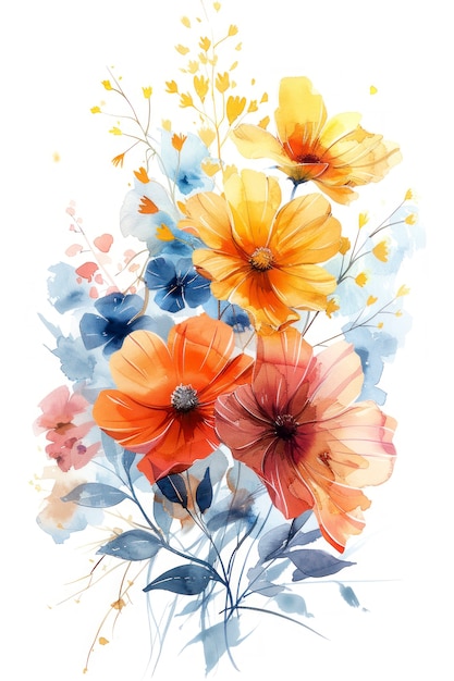 Beautiful watercolor floral arrangement