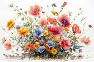 Free photo beautiful watercolor floral arrangement