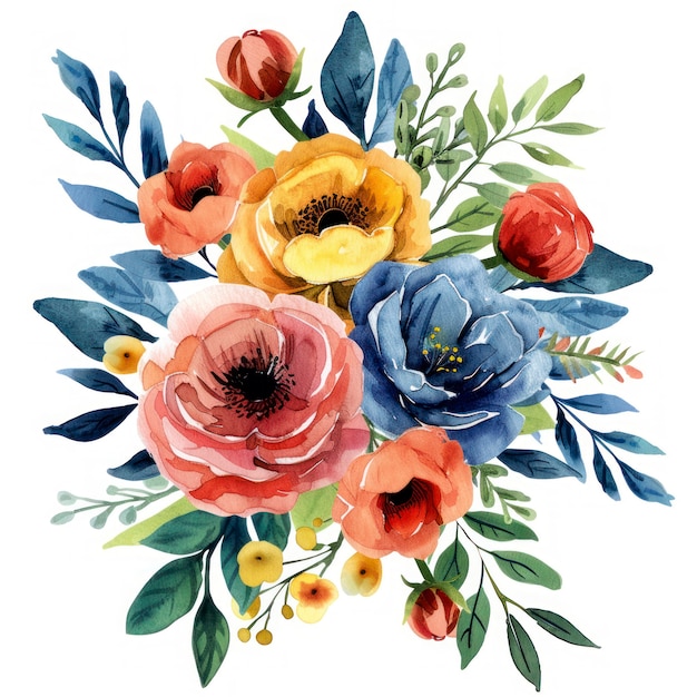 Free Photo beautiful watercolor floral arrangement