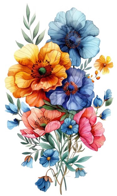 Beautiful watercolor floral arrangement