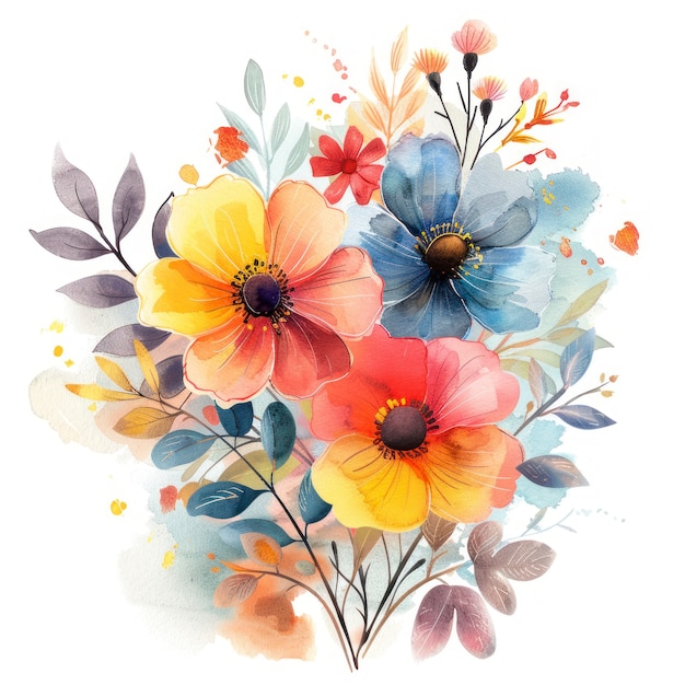 Free Photo beautiful watercolor floral arrangement