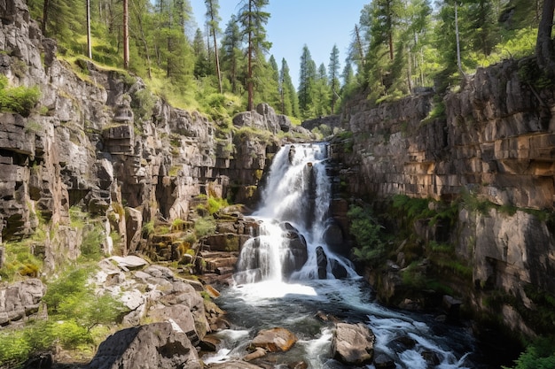 Beautiful waterfall  landscape