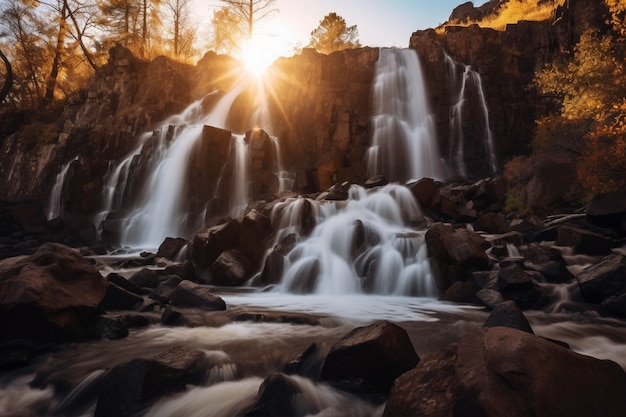 Beautiful waterfall  landscape