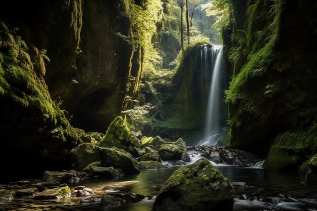 Beautiful waterfall  landscape