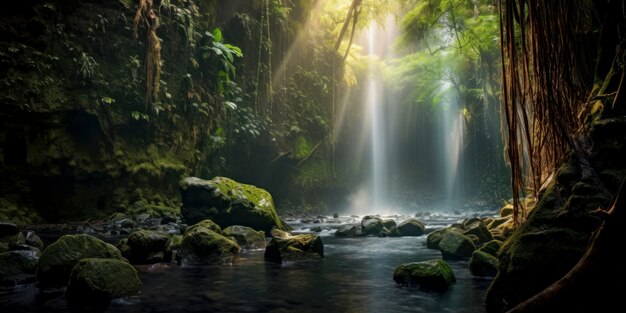 Beautiful waterfall landscape