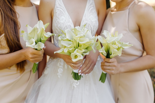 Beautiful wedding bouquet of flowers