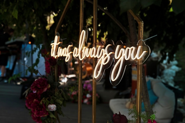 Free photo beautiful wedding decorations outdoors