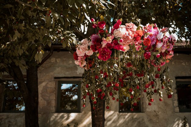 Beautiful wedding flowers outdoors