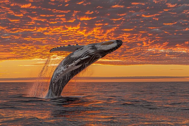 Beautiful whale crossing the ocean