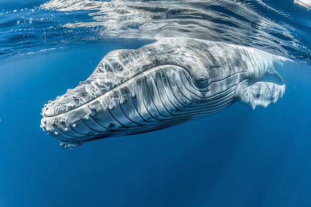 Free photo beautiful whale crossing the ocean