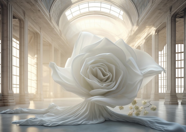 Free photo beautiful white rose indoors