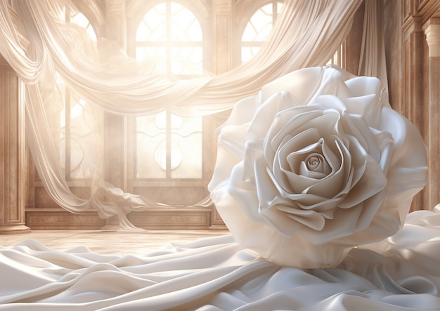 Free photo beautiful white rose indoors