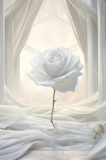 Free photo beautiful white rose indoors