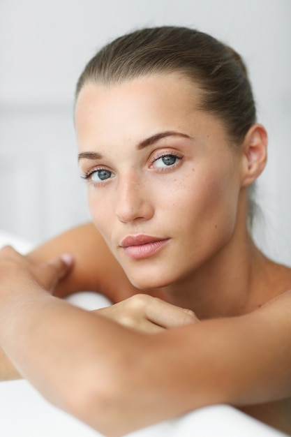 Beautiful woman in a bathroom