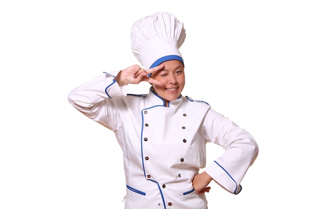 Beautiful woman in chef image