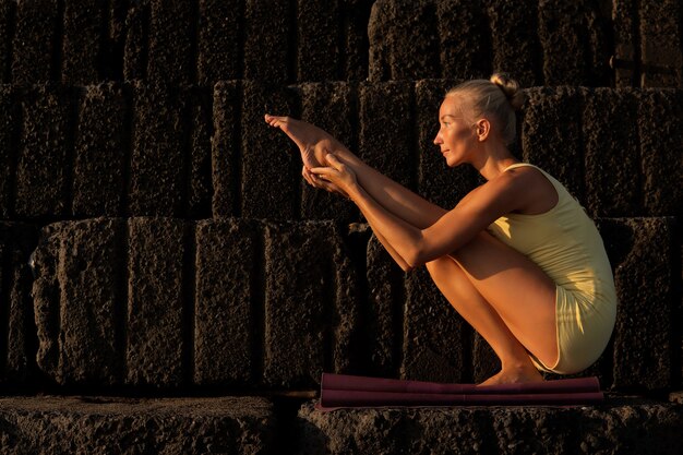 Beautiful woman doing yoga