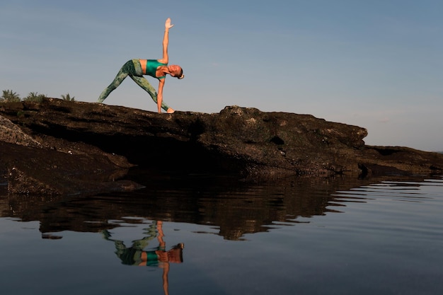 Beautiful woman doing yoga