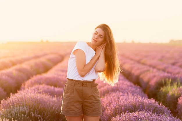 Beautiful woman enjoying the nature