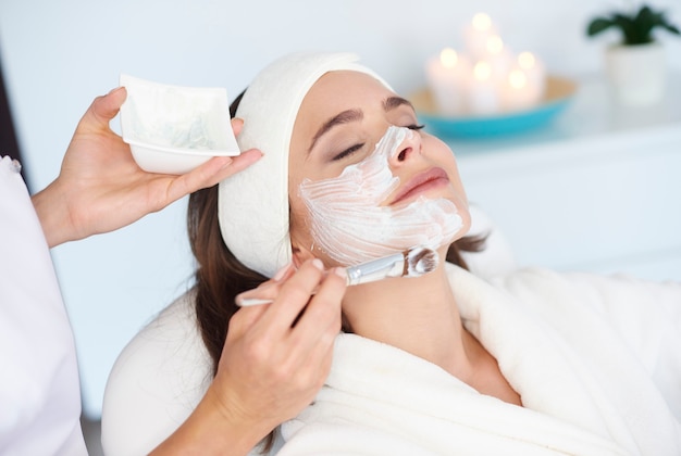 Beautiful woman getting beauty treatment