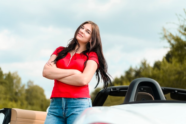 Beautiful woman looking at camera