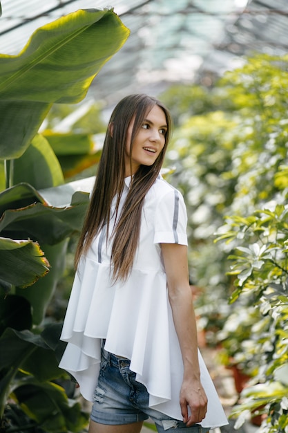 Free Photo beautiful woman portrait in garden